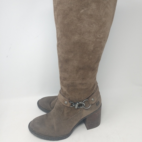 Born Womens Suede Leather Gray Brown Fashion Boots - Picture 3 of 8